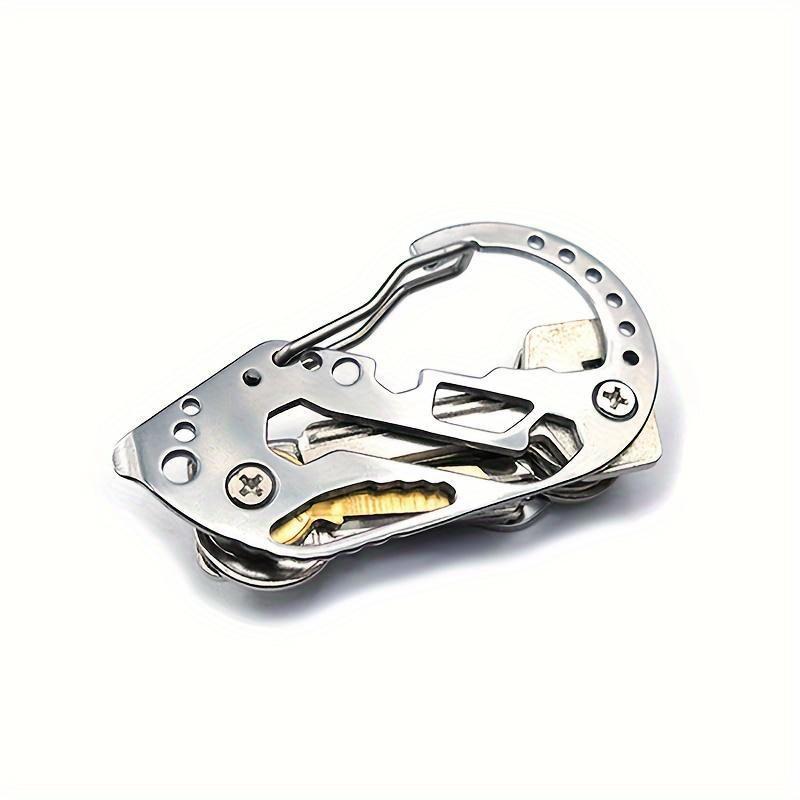 Stainless steel multi-function keychain with screwdriver and bottle opener, ideal for camping equipment, ideal for outdoor daily carry