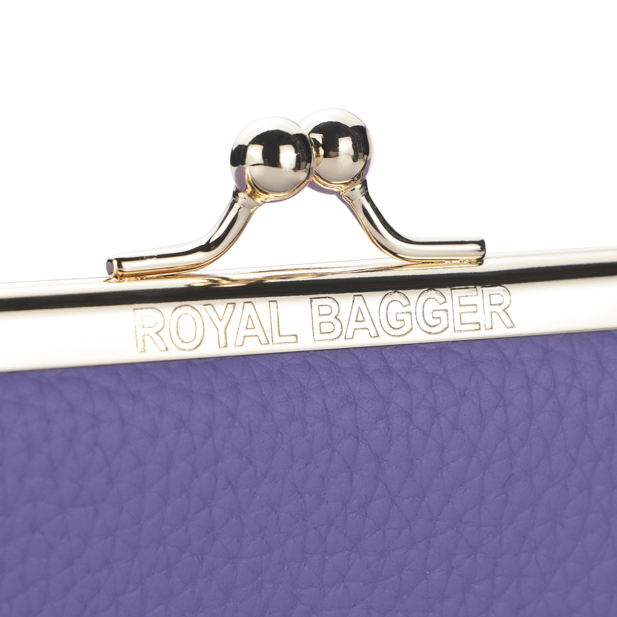 Royal Bagger Genuine Leather RFID Blocking Fashion Glasses Case, Pencil Bag with Kiss Lock, Organizer for Rings, Necklaces & Earrings for Women 4135 Lens Protective Mirrored Lens