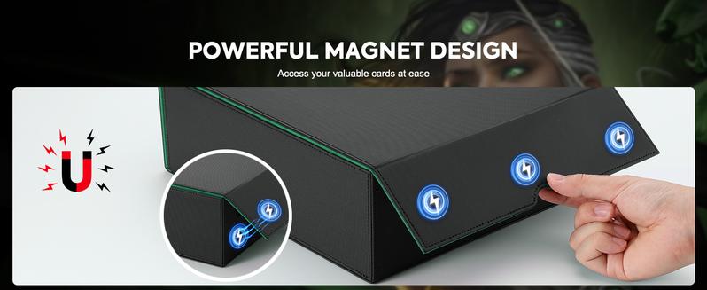 MoKo Trading Card Storage Box, 3000+ MTG Deck Box with 24 Colorful Dividers & 4 Card Supporters, Commander Card Deck Case Fits for Magic Game Cards, YugiOh, TCG, PTG and Sport Cards, Green MoKo Trading Card Storage Box, 3000+ MTG Deck Box with 24 Colorful Dividers & 4 Card Supporters, Commander Card Deck Case Fits for Magic Game Cards, YugiOh, TCG, PTG and Sport Cards, Green