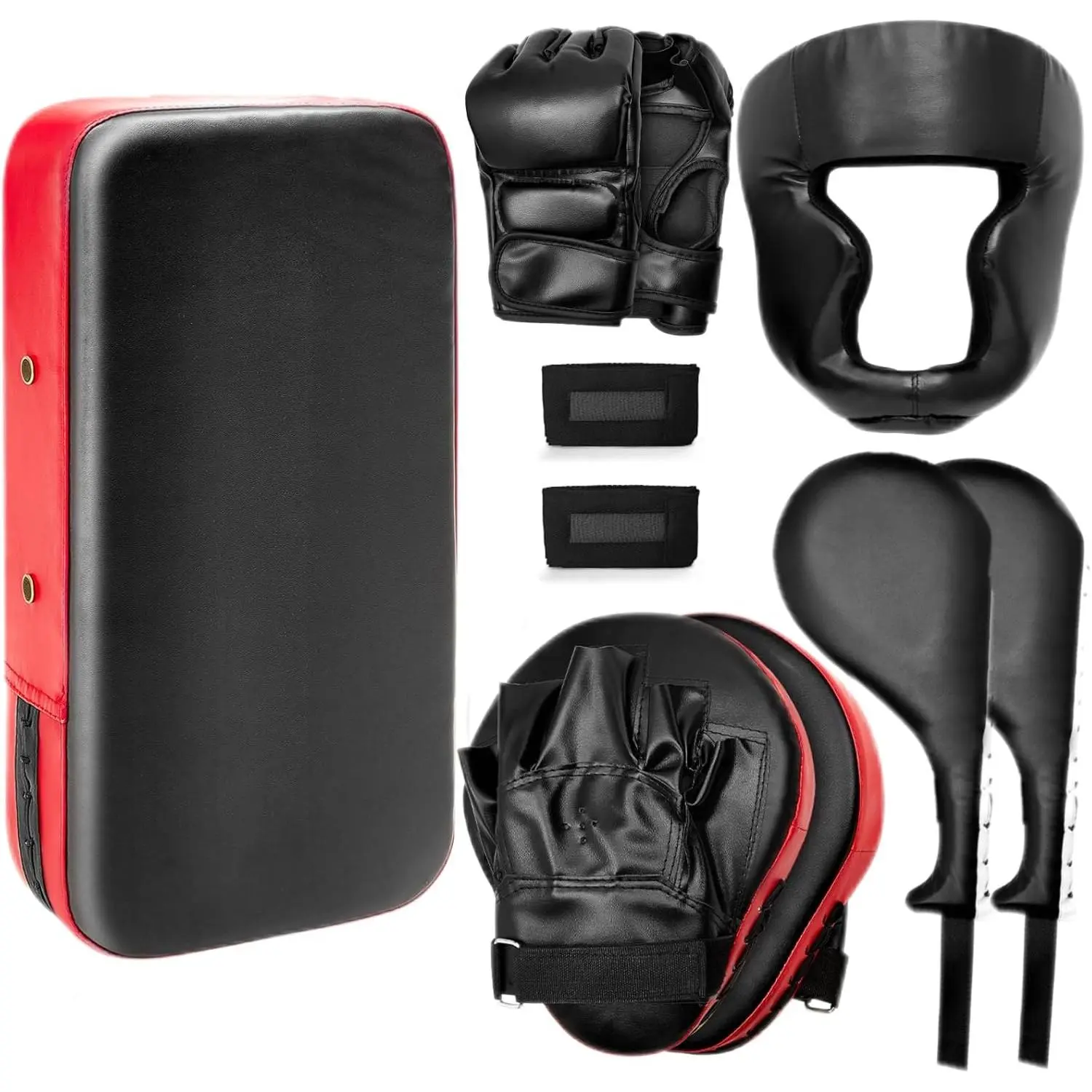 10 In1 Punching Mitts Kick Pad Set Taekwondo Pads Boxing Mitts Focus Pads Boxing Gloves Safety  Guard Wrist Band for Kickboxing, Karate, Muay Thai, MMA