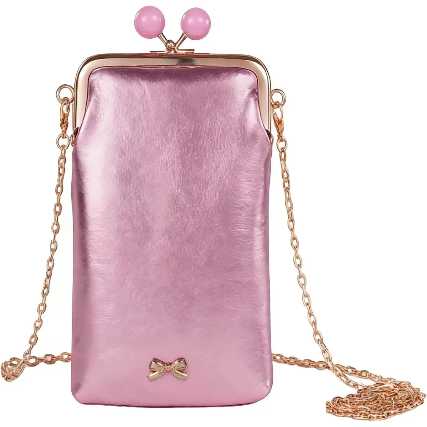 Small Leather Chain Crossbody Bag for Women,