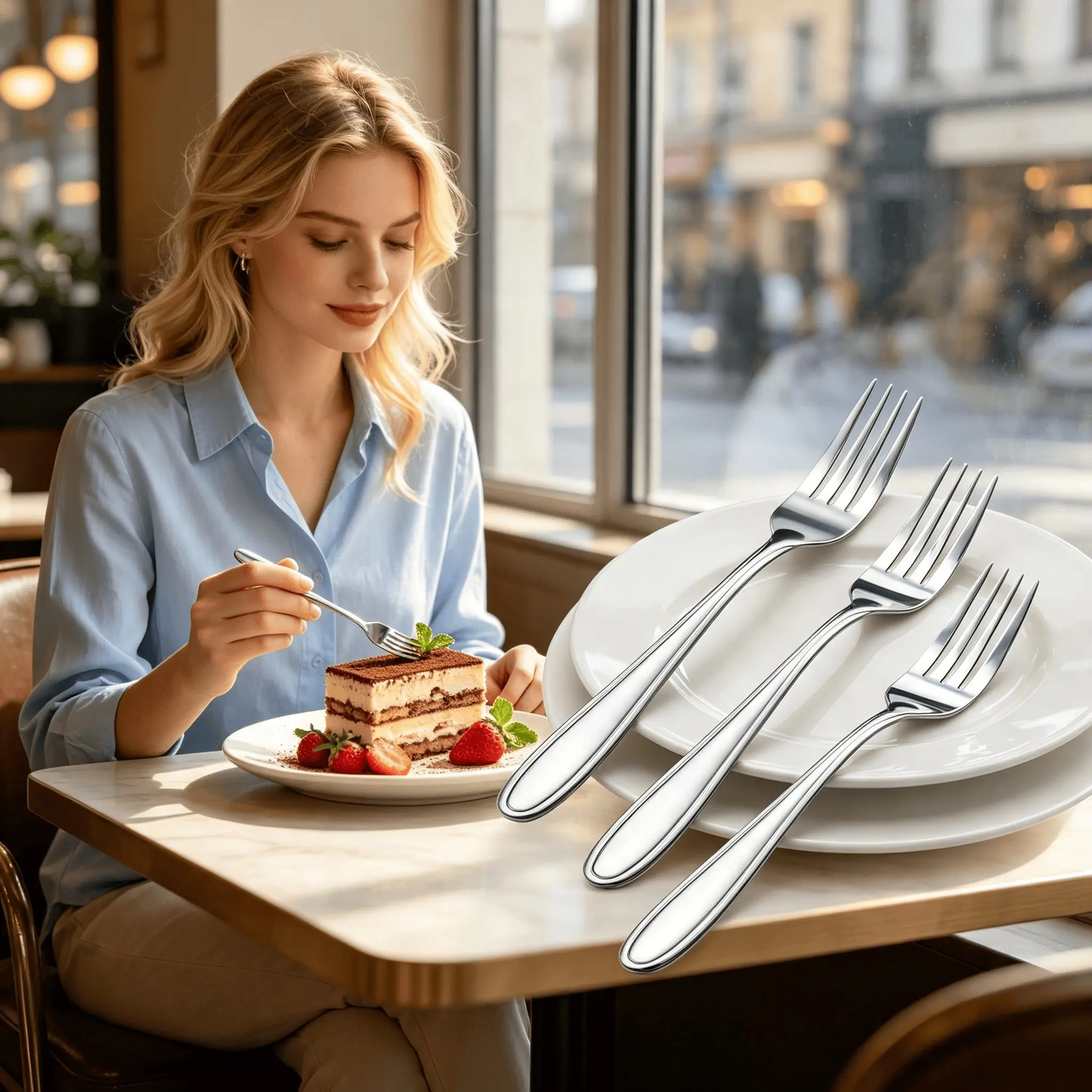 10-20Pcs Classic Minimalist Stainless Steel Dinner Forks, Mirror Polished Rustproof Smooth Handle, Food Grade Dishwasher Safe, Ideal for Home Kitchen, Restaurant, Salad Pasta & Daily Dining Use