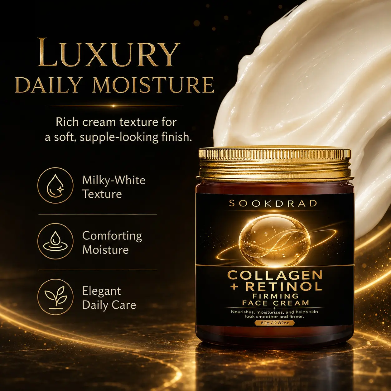 Firming Face Cream with Collagen, Retinol, nourishing, moisturizing, smoothing skin, firming skin, for face, 80g/2.82oz