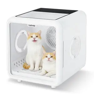 72L Pet Drying Box for Cats and Small Medium Dogs Smart Automatic Pet Dryer Kennel Professional Quiet Quiet Noise Hair Dryer Crate with 360 Efficient Air Circulation Constantly Temp Removable Cleaning Tray Fast Grooming Dryer