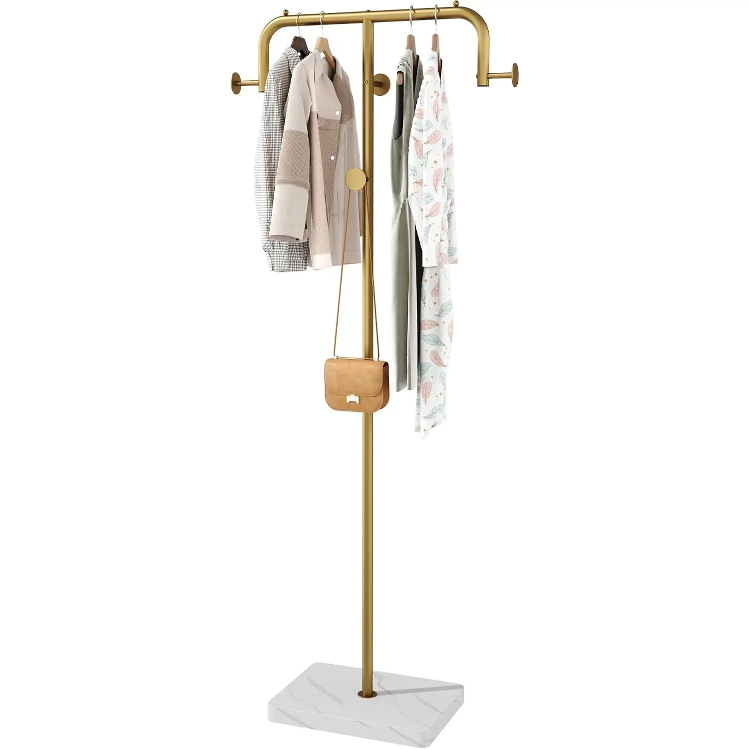 Coat Rack, Freestanding Metal Coat Racks, Coat Tree Stand with 4 Hooks for Closet, Bedroom, Entryway, Living Room,