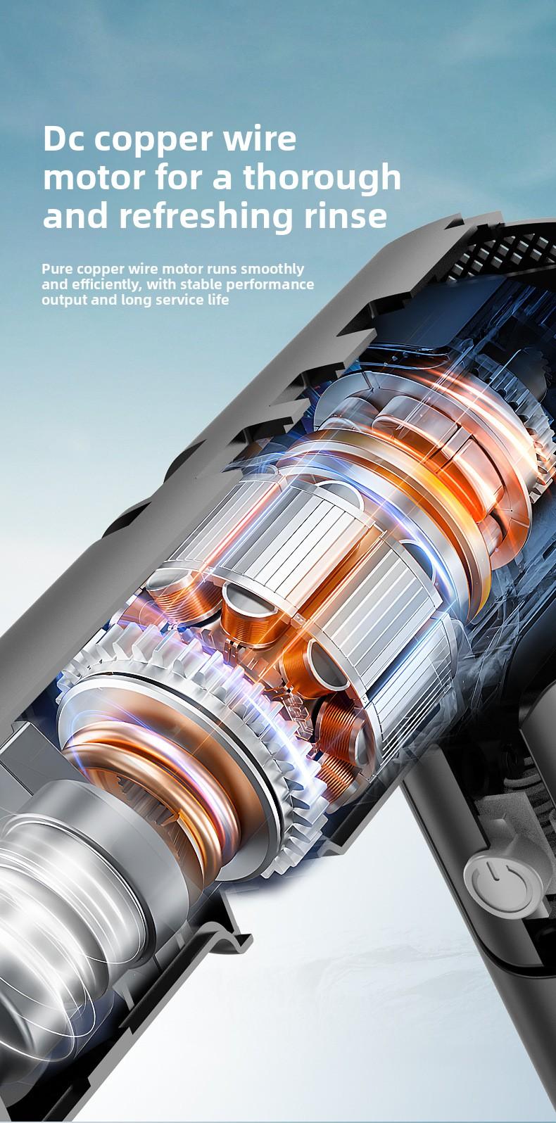 Cordless High Pressure Car Wash Gun, Foldable Portable High Power Washer, Rechargeable Lithium Battery Automatic Cleaning Gun