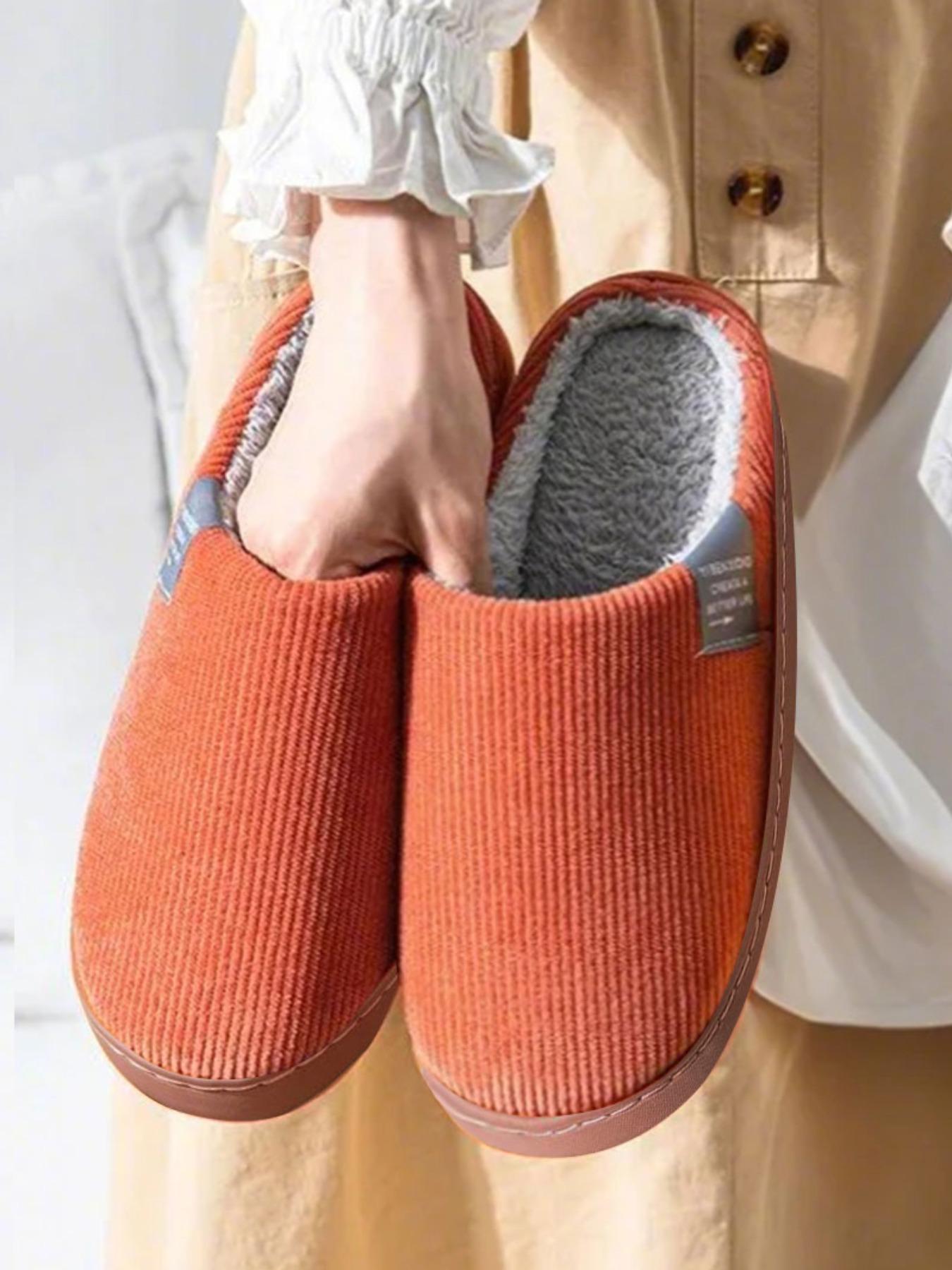 Men's Solid Color Plush Slippers, Casual Soft Comfortable Home Slippers, Warm Slippers for Indoor & Outdoor Use for Fall & Winter, Fashion Slippers, Fashionable Soft Slippers