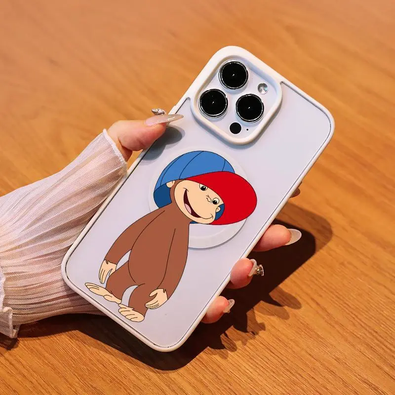 Transparent and non-yellowing, this Curious George phone case is compatible with iPhone 17 Pro Max, 16 Plus, 15, 14, 13, 12, and 11, offering clear shockproof protection.QXE829 i̇phone  max  cases