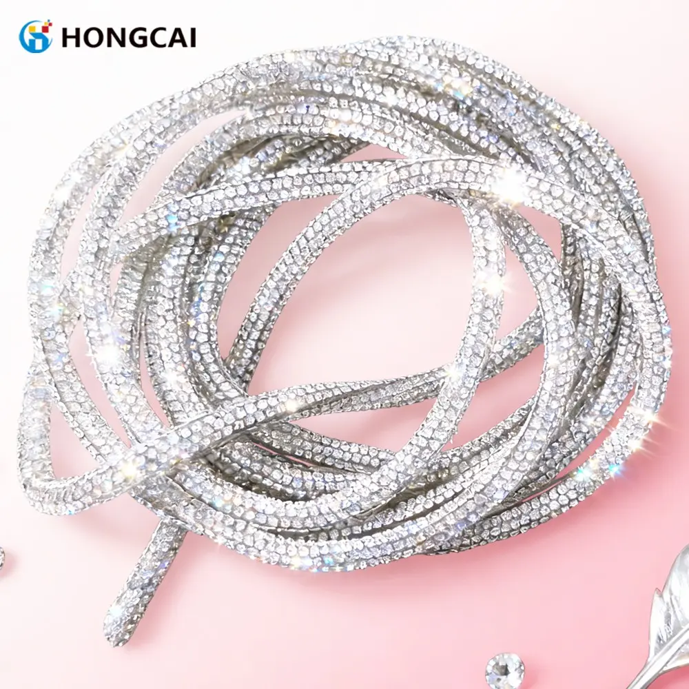 1 Yard Shiny 91cm Full Rhinestone Rope, Glass & Crystal Decorative String, DIY Jewelry Making, Bracelet, Necklace, Bag Decoration