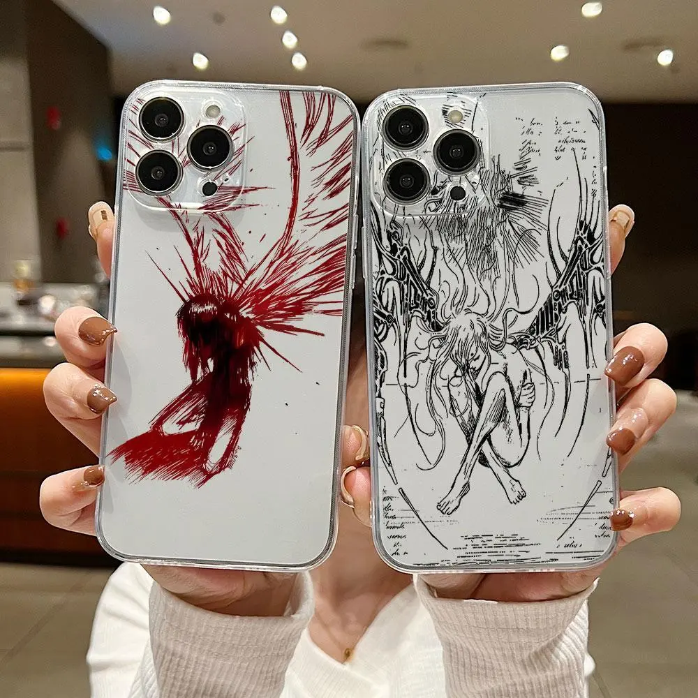 Luxury Angel Theme Demon Art Phone Case & Cover Protector for Many Phones: iPhone 17 Pro Max, 16, 15, 14, 13, 12, 11, Mini, SE20, Plus, X, XR, XS Max, 6S, 6, 7, 8; Samsung Galaxy S25 Ultra, S24, S23, S22, S21, Plus, Iphone 16