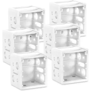 6 Pieces 1 Inch White Profile Box Mounting Blind Brackets for Window Blinds Headrail