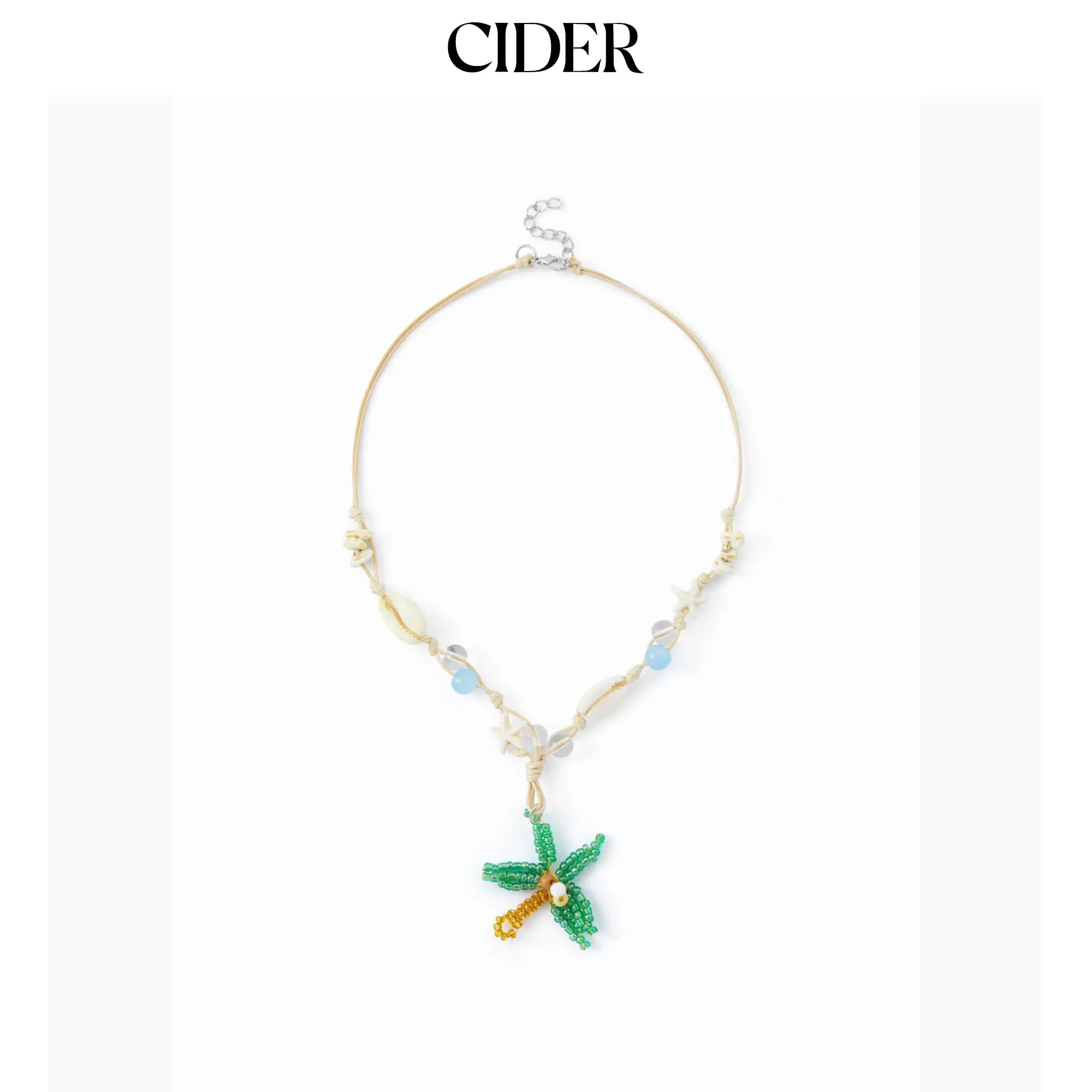 Cider COCONUT TREE & SHELL & STARFISH NECKLACE