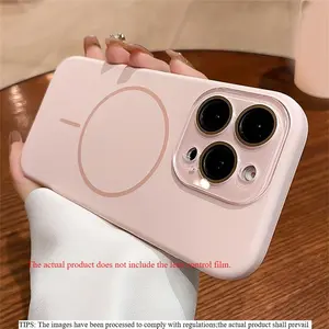 Magnetic Wireless Charge Case, Soft Magnetic Wireless Charge Protective Case, Durable Silicone Cover for iPhone 16 15 14 13 Pro Max, Magnetic Lens Protector Back Cover, Casing