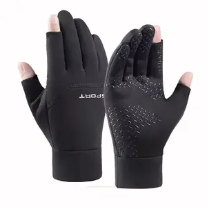 Winter Fishing Gloves – Warm Anti-Slip Touchscreen 2-Finger Cut Gloves for Cycling, Outdoor Sports & Angling