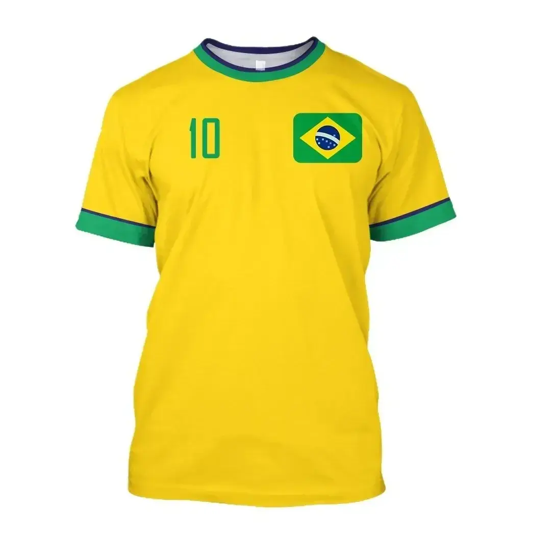 Men's 2026 Brazil Football Jersey Shirt - Short Sleeve Jersey, Casual Sporty Top, Oversized All Season Football Tee, Premium Brazilian National Team Apparel, Jersey Shirts, Soccer Jersey