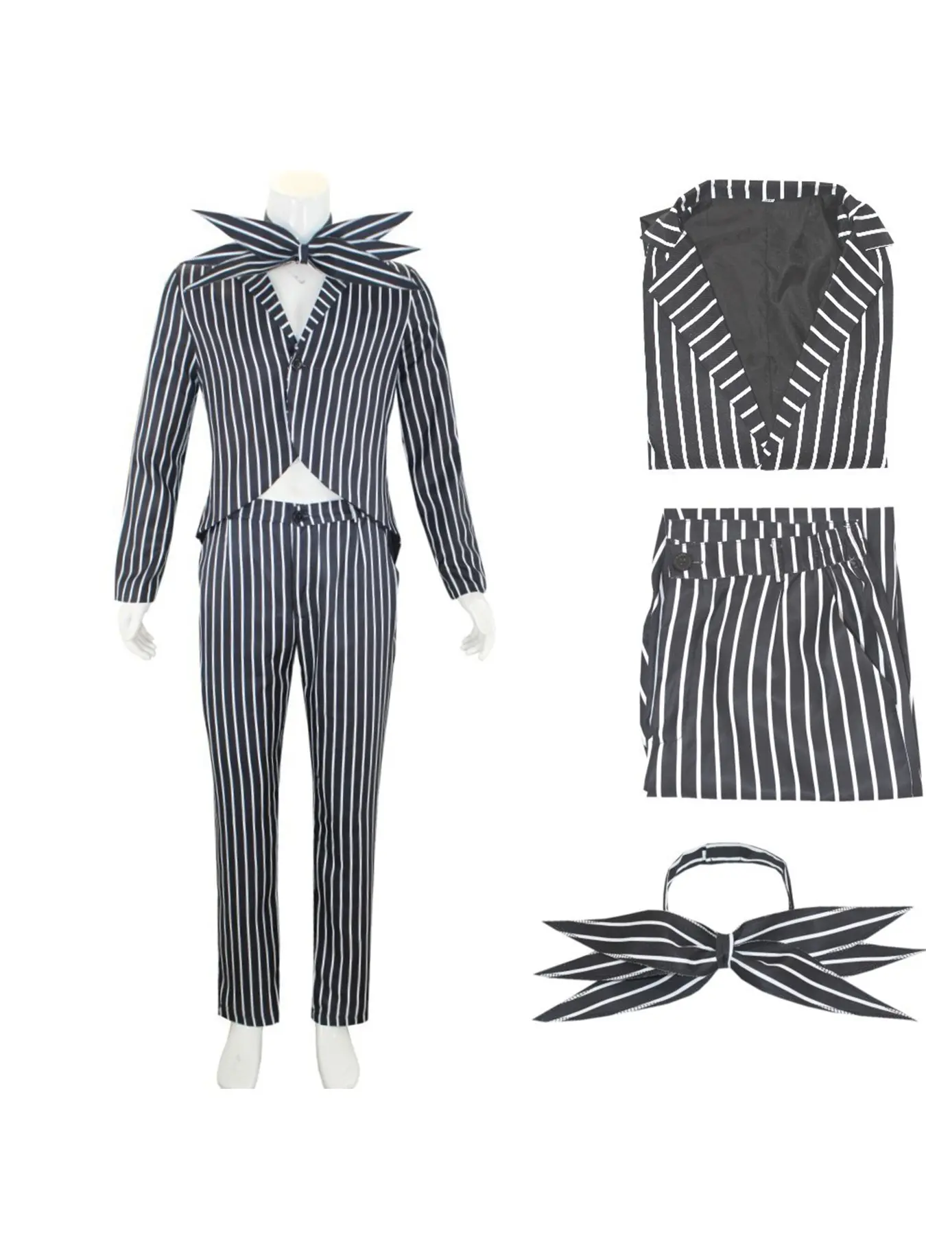 Halloween Costume Christmas Night Jack Cosplay Suit, Skull Jack Jacket Pants Set, Daily Wear Halloween, All Seasons Slim Fit