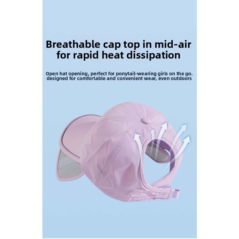 Outdoor sun hat golf sun protection sun hat women's summer wide brim sports empty top pull-up cap