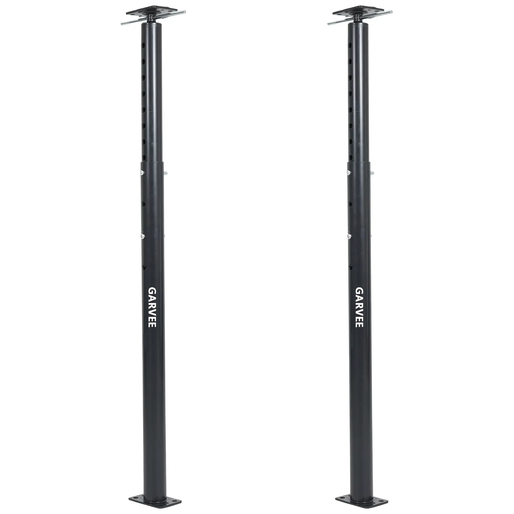 2-Pack Heavy-Duty Adjustable Steel Support Jack Posts - 19"-36" Height, 18000 lbs Max Load, Orange-Red Finish, Floor Joists Concrete Bracing for Basement Beams, Construction Crawl Spaces, DIY Enthusiasts Structural Support
