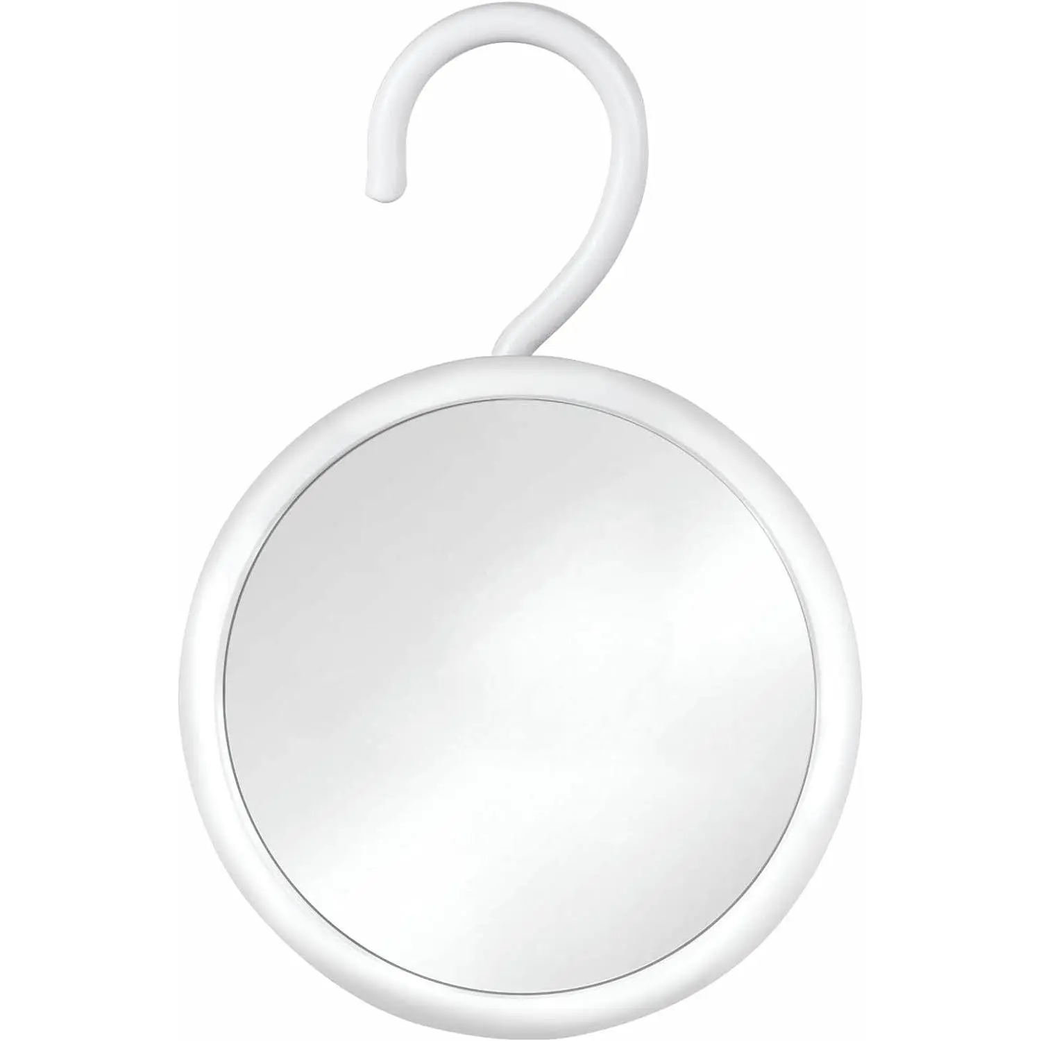 6.7" Hangable Round Anti-Fog Shower Shaving Mirror, Shatterproof with 360° Rotatable Swivel Hook for Showerhead, Towel Rack, or Rod