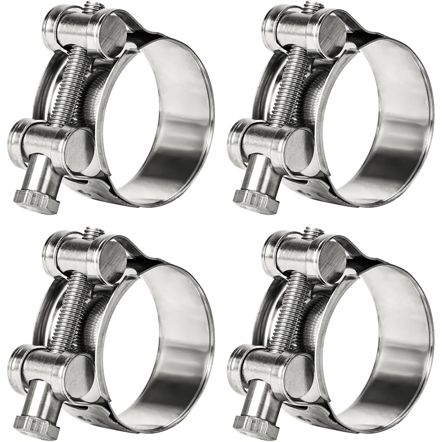 304 Stainless Steel Clamps (23-25mm, 4-Pack) - Heavy Duty Adjustable Plumbing Clamp, Corrosion Resistant, Secure Seal, Pipes