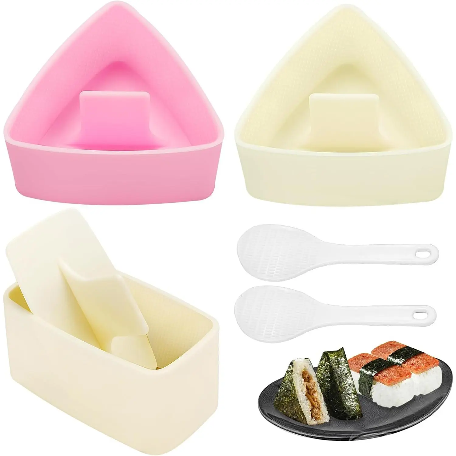 Onigiri Mold Set, 3 Pack Rice Ball Musubi Maker Press Large Triangle Rice Mold,  Sushi Making Kit for Lunch Bento