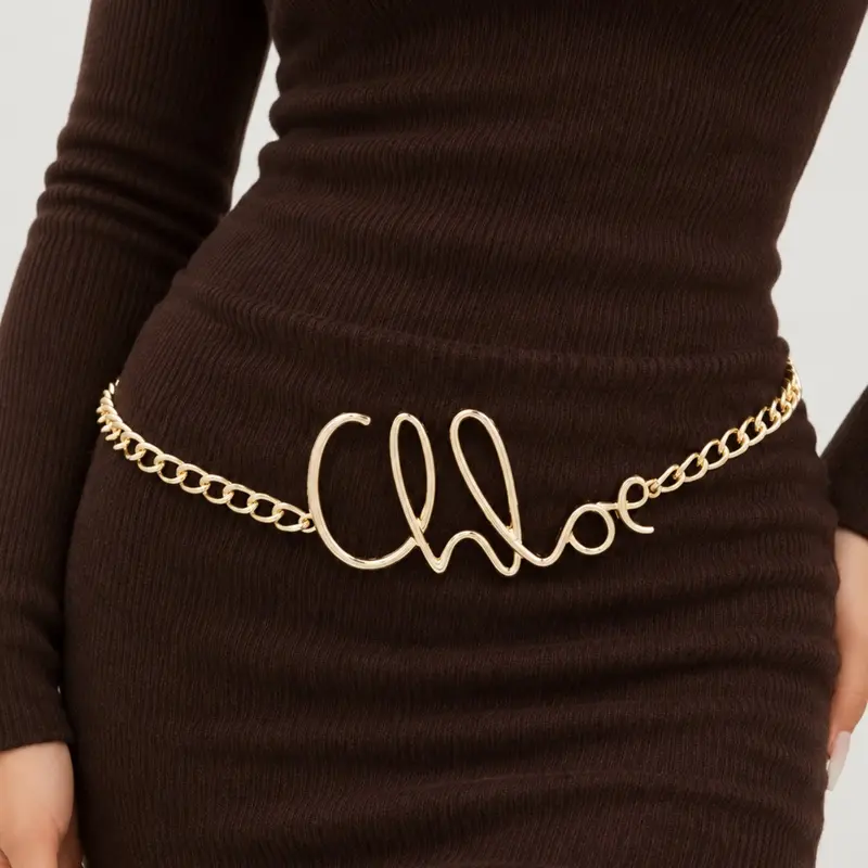 Women's Vintage Letter Waist Chain, Elegant Body Jewelry Belt, Gothic Style Belly Chain for Jeans & Dresses, Perfect Gift Idea, Accessories, Body Jewellery, Body Chain Accessory