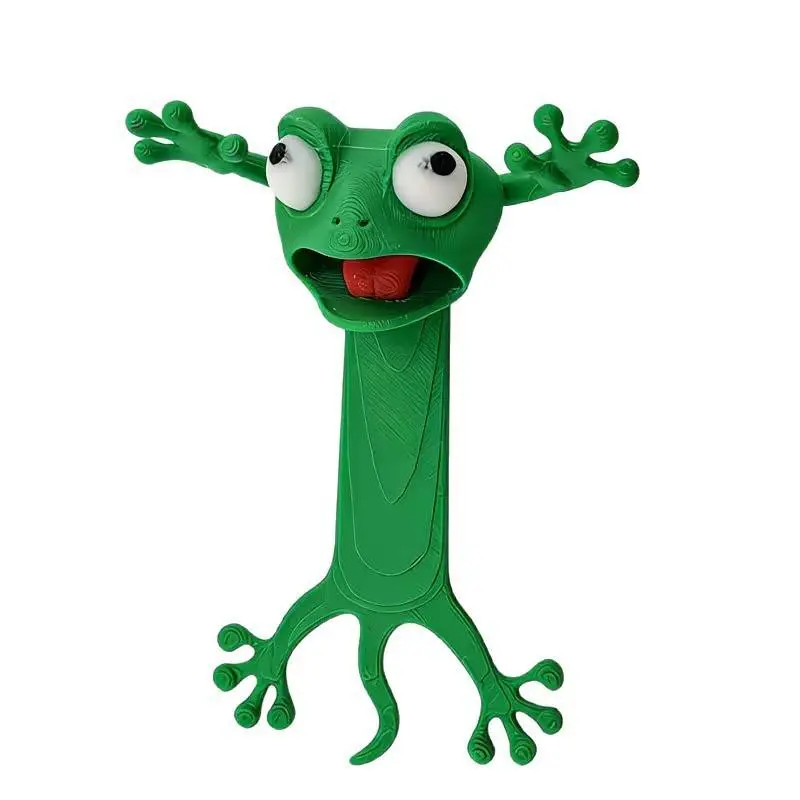 Funny 3D Frog Bookmark, Creative Cartoon Book Clip, Cute Stationery Accessory, Unique Reading Organizer, Fun Gift Idea