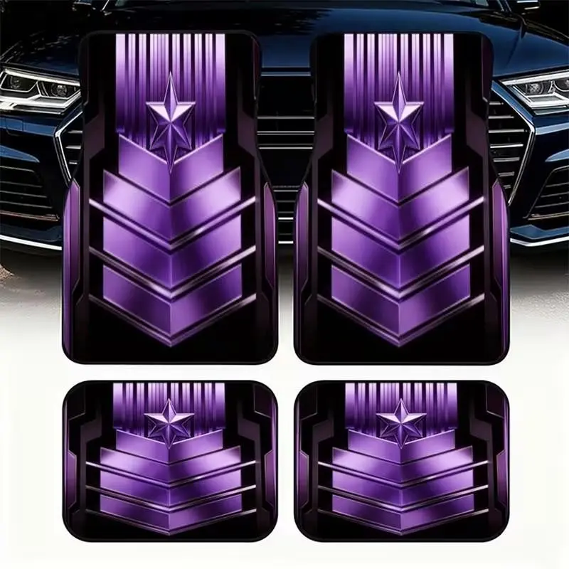 4pcs Fashionable Universal Car Floor Mats, Lion Print, Waterproof & Anti-Slip, Perfect for All Vehicles, Ideal Gift for Lion Fans