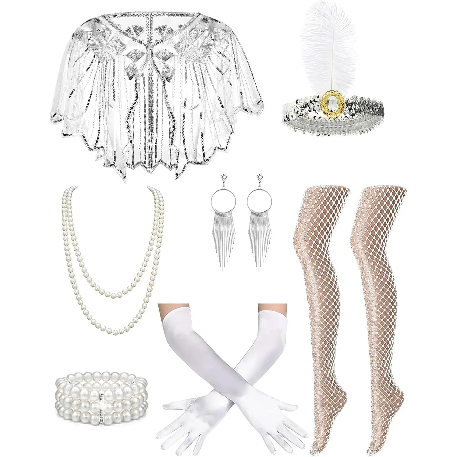 1920s Flapper Accessories Set for Women Roaring 20s Costume Accessories