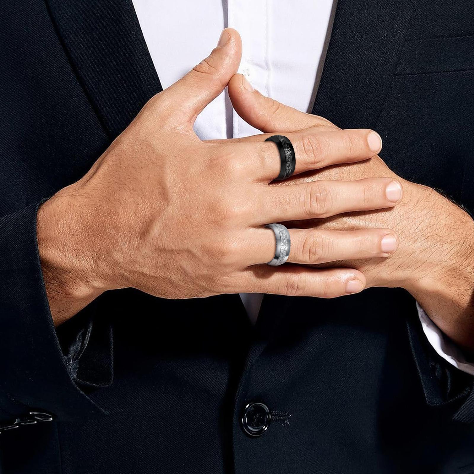 New 8mm glossy men's wedding ring couple's pair of rings Glossy Men's Wedding Ring Couples Pair Simple Classic Design Promise Ring for Him and Her New 8mm Glossy Men's Wedding Ring Couple's Pair Promise Rings for Lovers Engagement Band