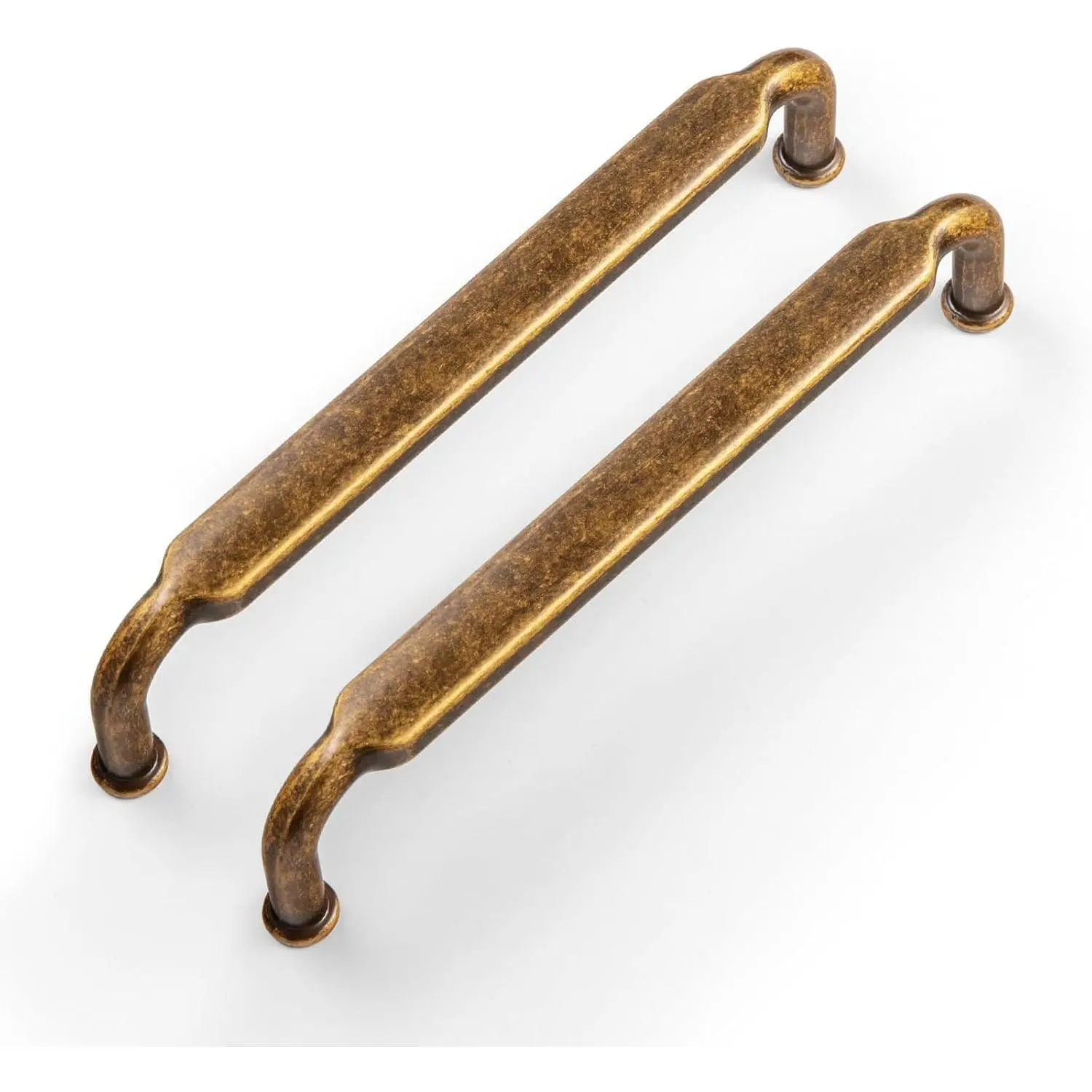 Goo-Ki 5 Inch Hole Center Antique Brass Zinc Alloy Cabinet Pulls, 6 Pack Solid Vintage Brass Kitchen Cabinet Drawer Handles Hardware