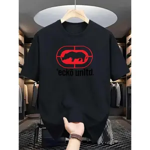 Ecko Unltd. Men's Casual Graphic T-shirt |        Round Neck, Breathable & Quick-dry, Comfort Fit, Summer Style, Casual Wear, Graphic Tee, Elastic Fabric