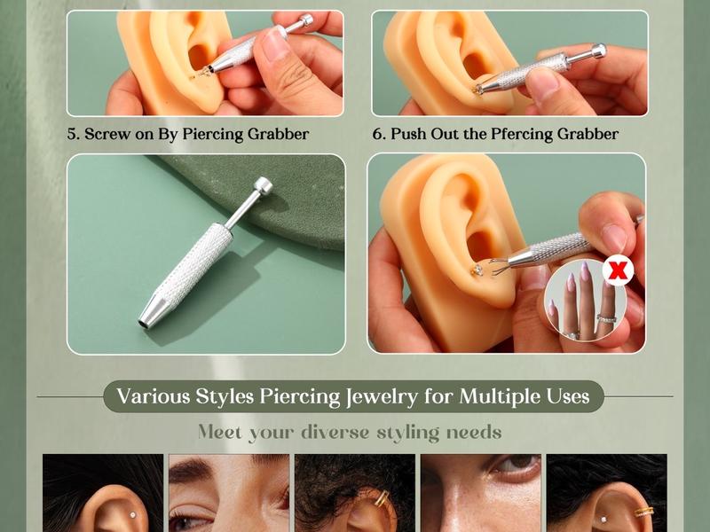 Viral 14K Gold Plated Flat Back Stud Hoop Earrings Nose Rings Studs for Women 316L Surgical Steel Stud Piercing Jewelry for Tragus Helix Cartilage Nose Hypoallergenic Lip Labret Medusa Piercing