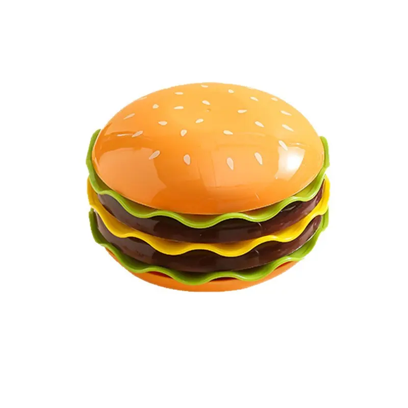 7-Piece Hamburger Bowl Plate Set, Cute Household Kitchen Accessories, Salad & Dessert Plates, Delicate Bowl Plate for Dipping, Tableware