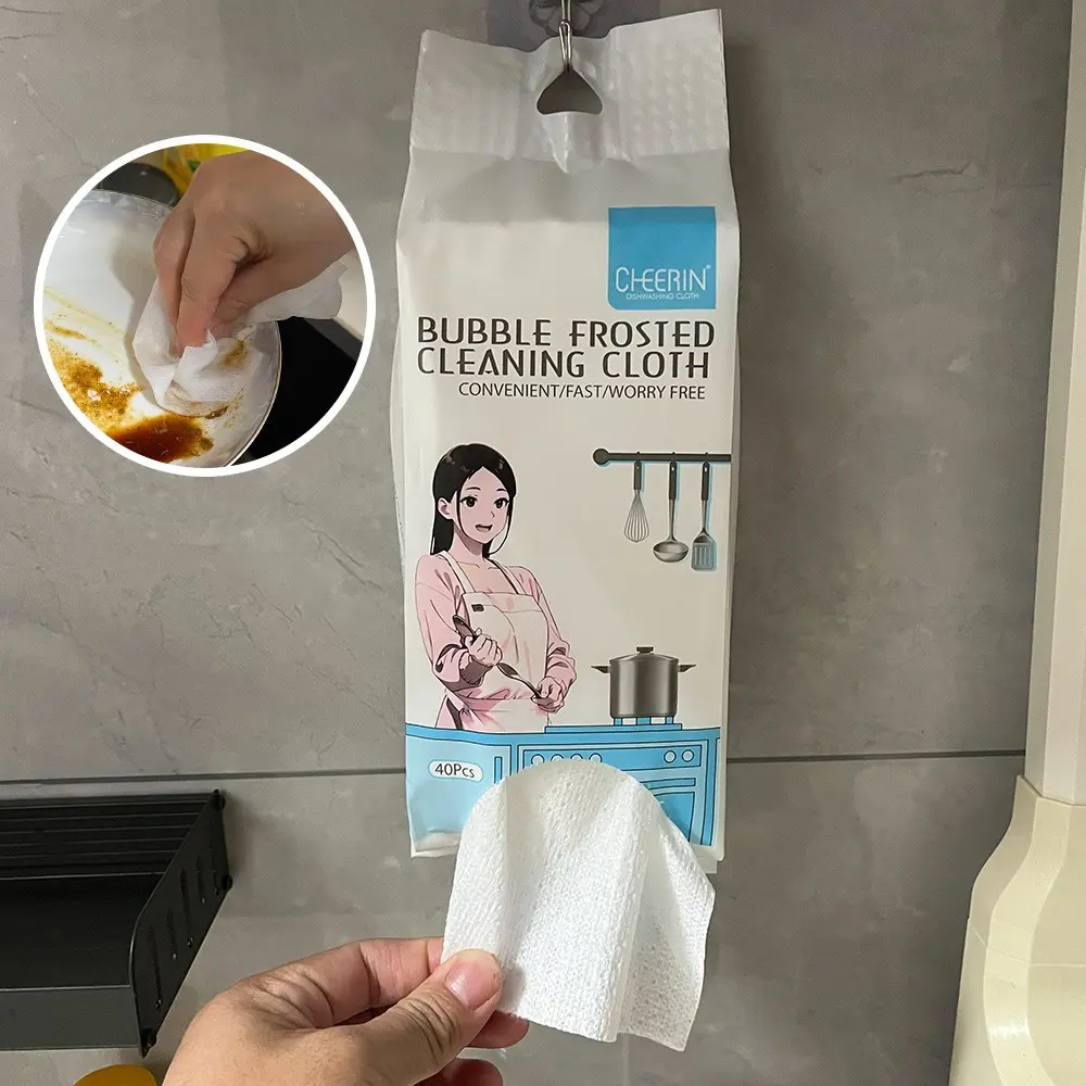 Hanging Kitchen Oil Absorbent Paper Towels, Disposable Bottom Pull Out, Home Use Dry Wet Dual Purpose Dish Cloths, Reusable & Convenient, Kitchen Cleaning Towels