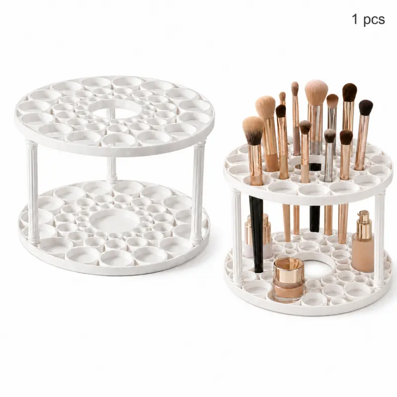 Multi-Grid Makeup Brush Storage Rack - Multicolor, Functional, 1-Piece Desktop Cosmetic Tool Organizer for Cosmetic Users (Home Supplies)