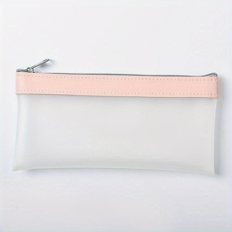 1pcs Pencil bag stationery storage bag student exam pencil bag simple Korean style large capacity transparent zipper pencil bag Office Supplies