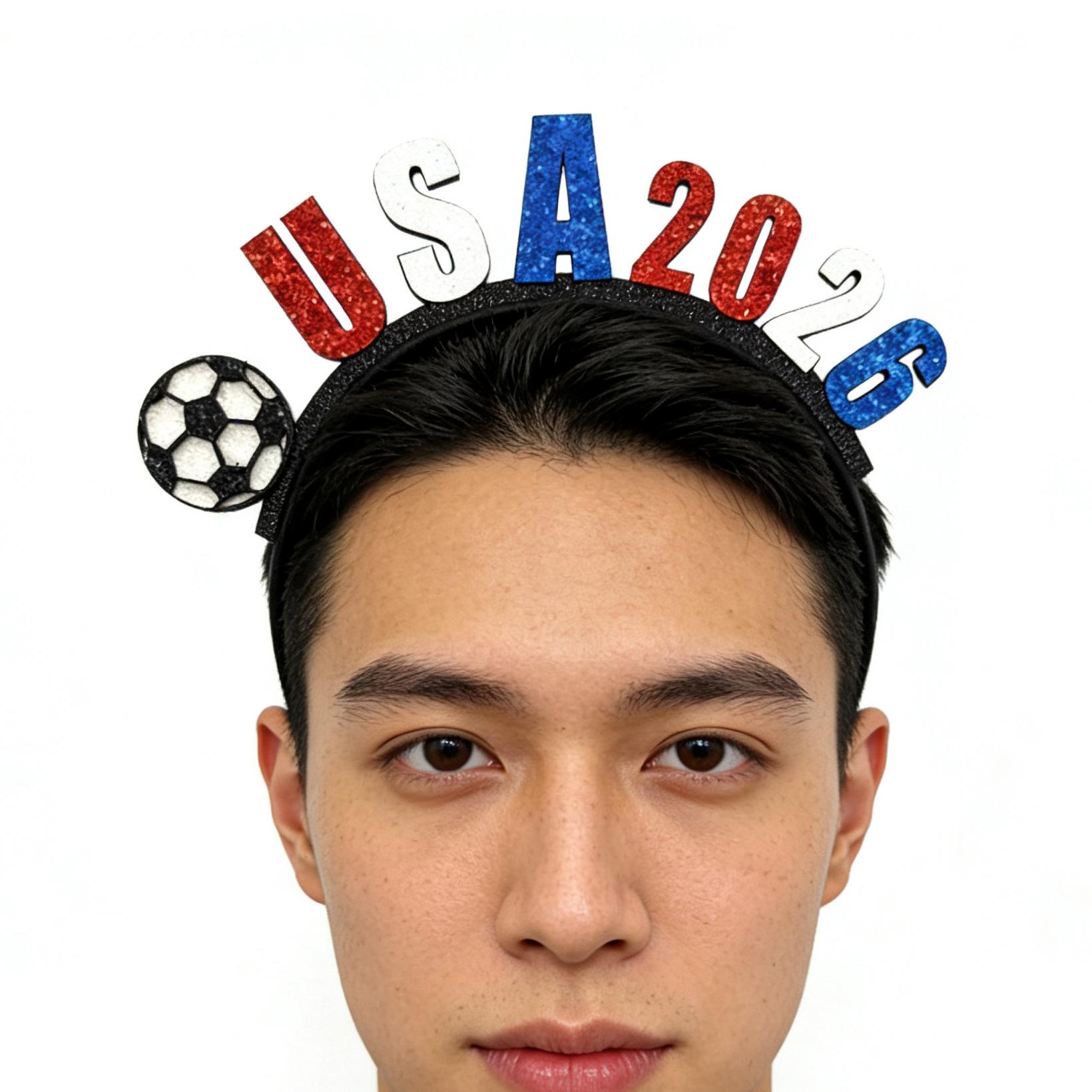 2026 Fan Party Decoration US-Canada Ink Headband World Cup Cheering Prop BRAZIL Flag Headband