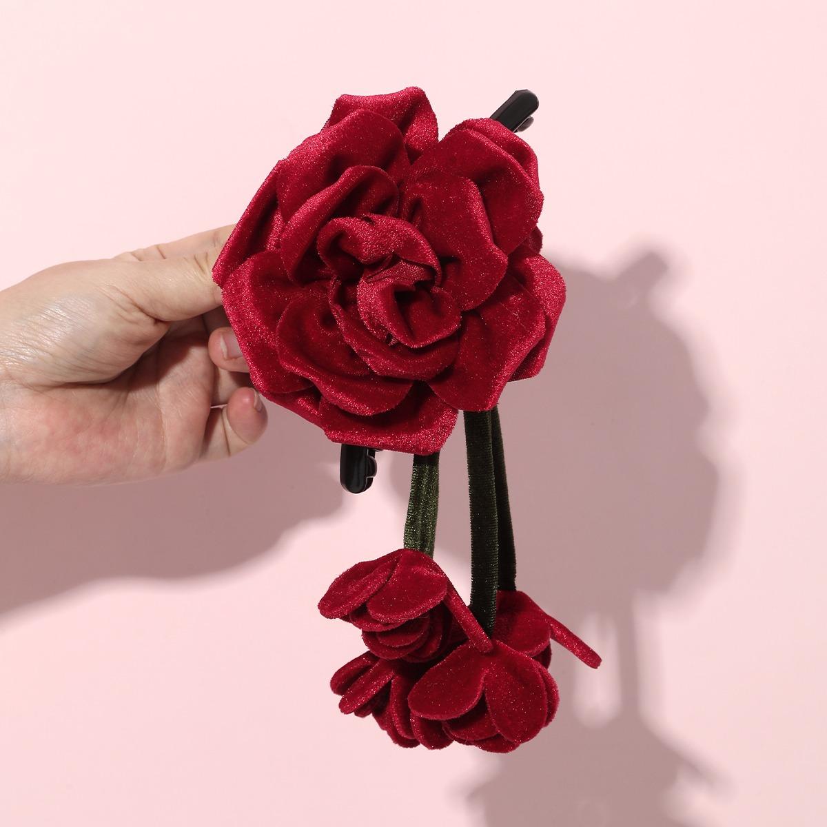 AWAYTR 2 Packs Velvet Rose Flower Hair Claw Clips for Women Girls 5.12" Large Floral Tassel Hair Clips Fashion Barrettes for Thick Thin Hair Styling Accessories AWAYTR 2 Packs Velvet Rose Flower Hair Claw Clips for Women Girls 5.12" Large Floral Tassel Hair Clips Fashion Barrettes for Thick Thin Hair Styling Accessories