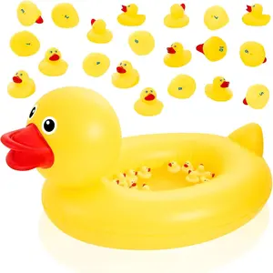 Duck Matching Game Includes Inflatable Pool Pond and 20 Numbered Floating Rubber Ducks for Festival Carnival Water Outdoor Game, Pump Not Includedfidget toys