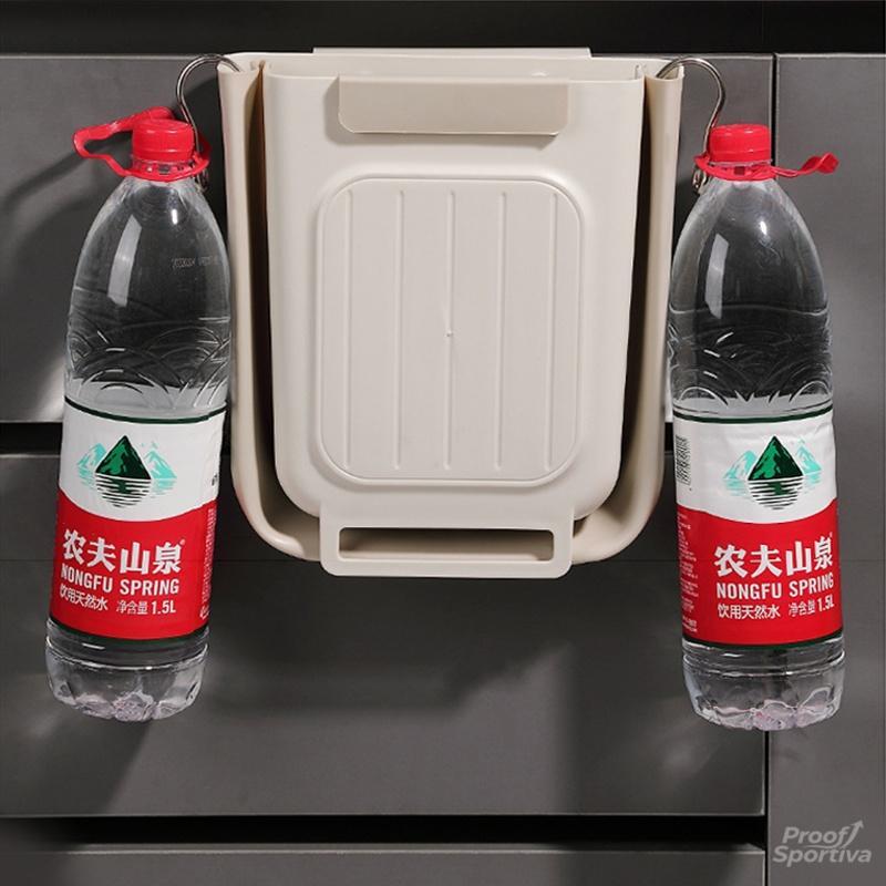 Space-saving Foldable Kitchen Trash Can 6L/11L Touchless Hanging Garbage Bucket Durable Commercial Grade Kitchen Accessory for Home Use