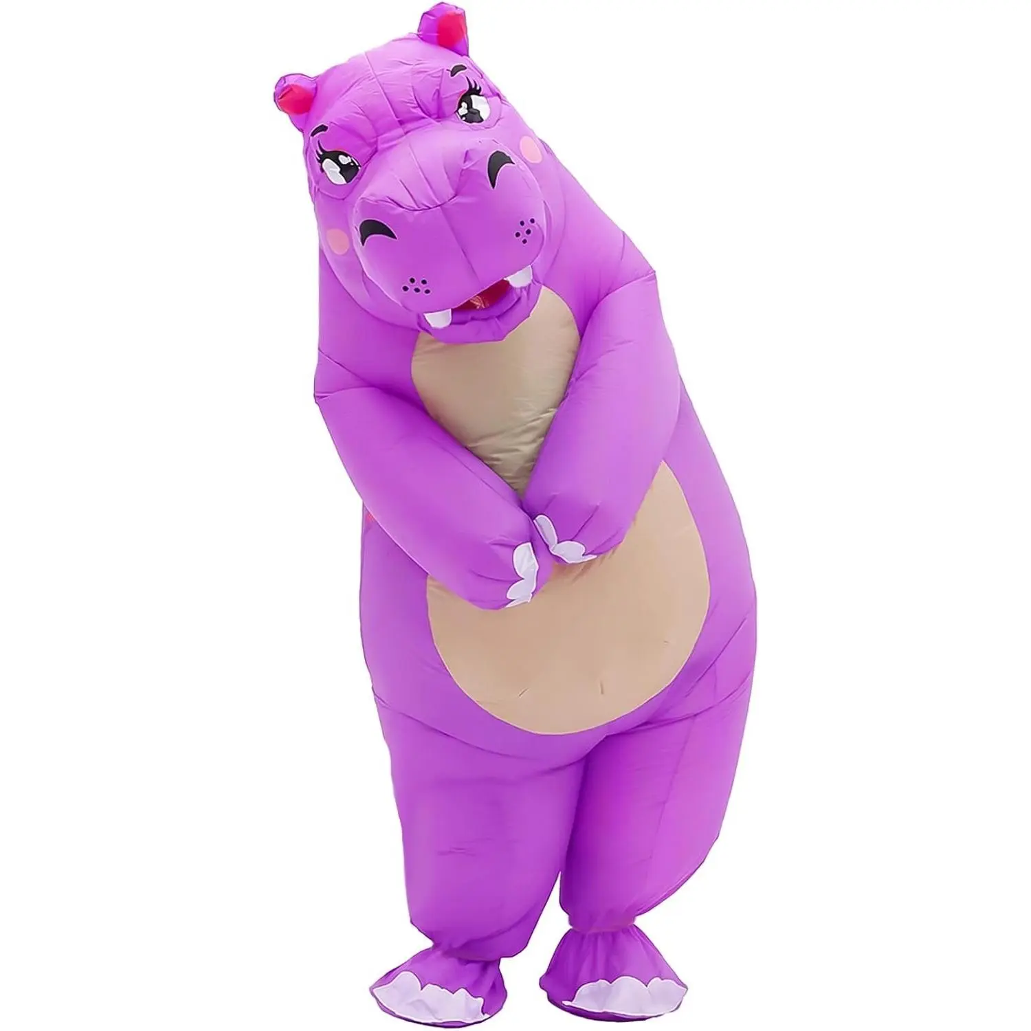 Adult Inflatable Hippo Costume, Funny Blow Up Full Body Animal Suit for Halloween, Cosplay & Party(Gift)