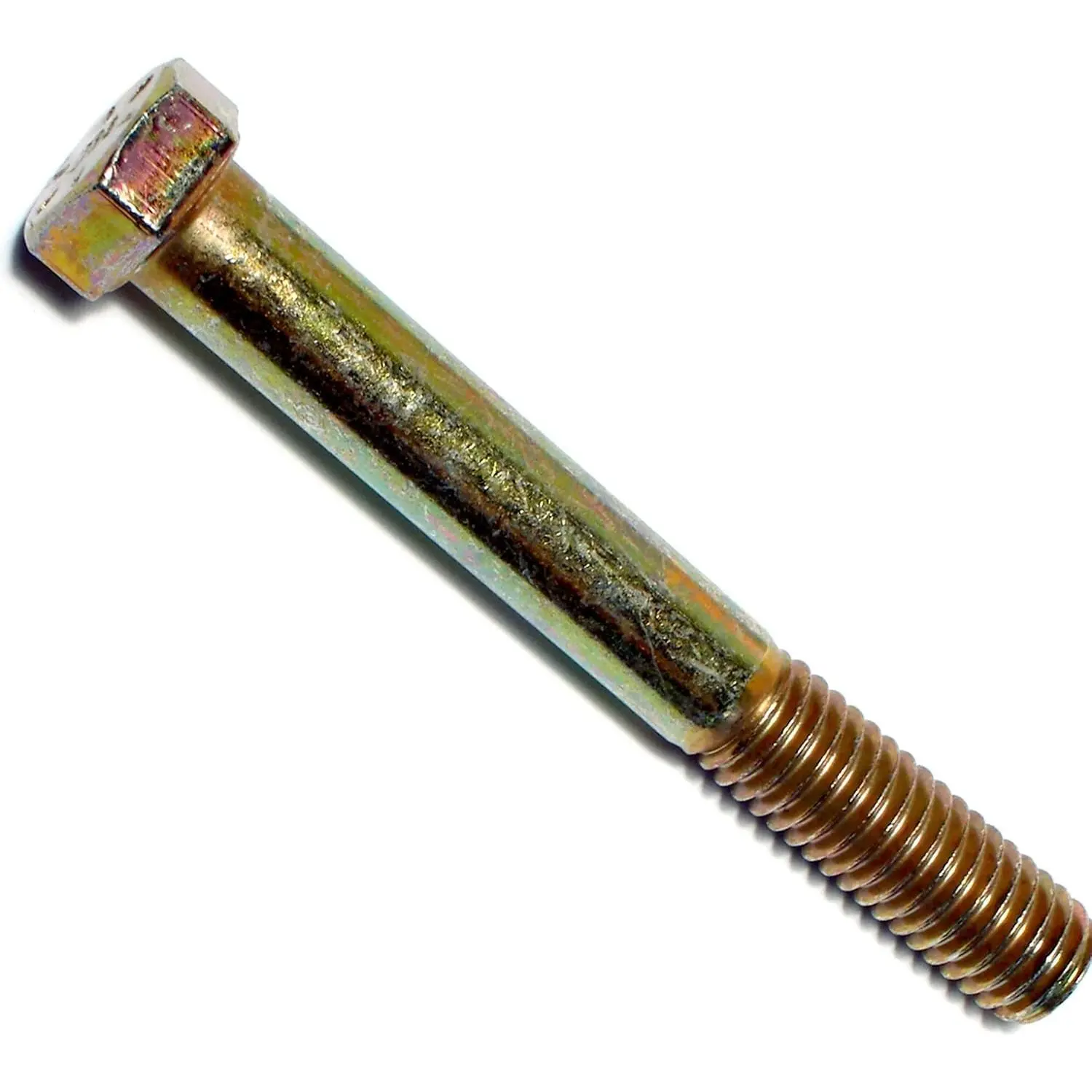 Grade 8 Hex Cap Coarse Large Steel Bolts Bulk Pack, Suitable for Construction and Home Improvement, 7/16-14 x 3-1/2, Pack of 10