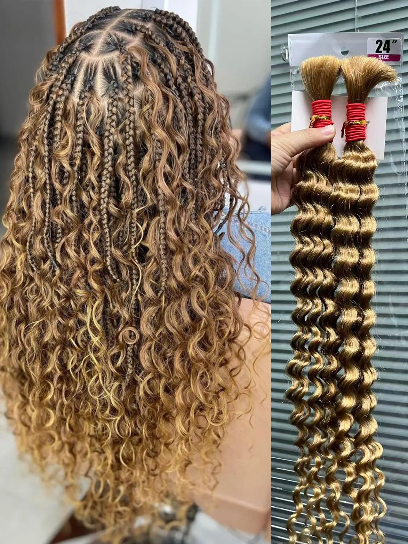 Human Hair Braiding Thread for Bohemian Braids, Human Hair 100g 16-28 Inches, High-Quality Natural Look, Perfect for Styling
