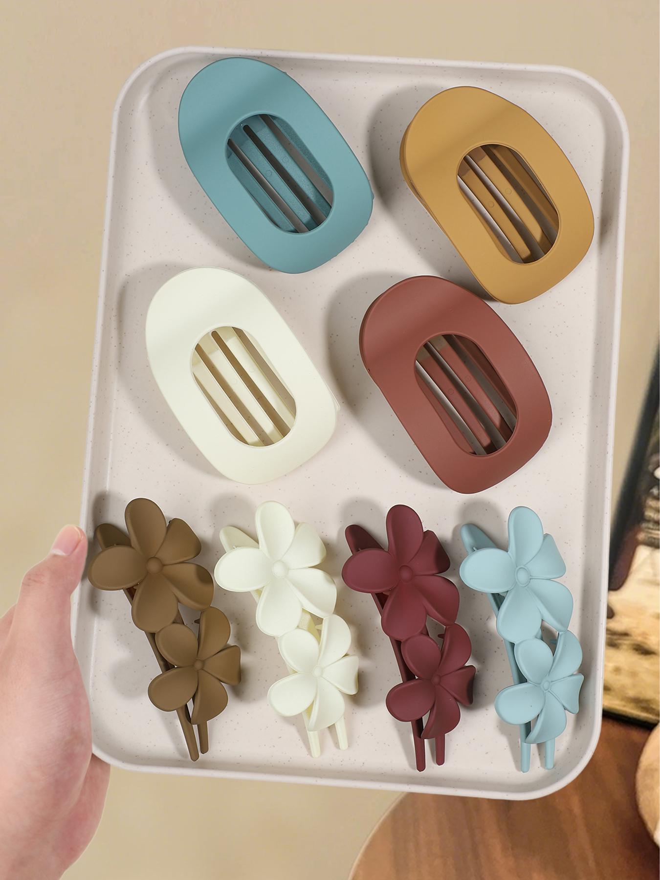 8pcs Matte Anti-Slip Large Hair Clips for Women, Suitable for Thick & Thin Hair, Daily Use Decorative Strong Hold All-Day Comfort, Hair Claws Set