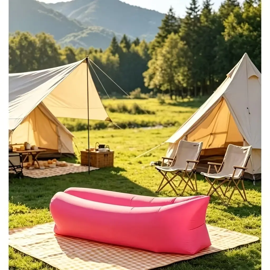 Portable Inflatable Lounger Air Sofa, No Required, Lazy Couch for Camping, Music Festivals, Beach, Picnic & Outdoor