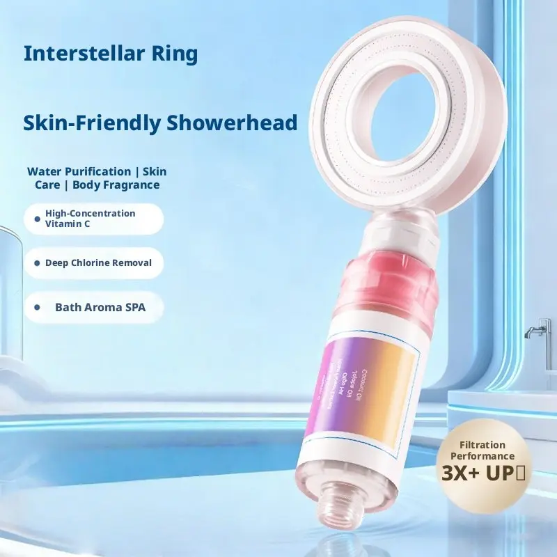 High-Pressure Aromatic Shower Head, Four-Layer Filter, Vitamin C, Bacterial Inhibition, Handheld Device, Aromatherapy, Chlorine Removal