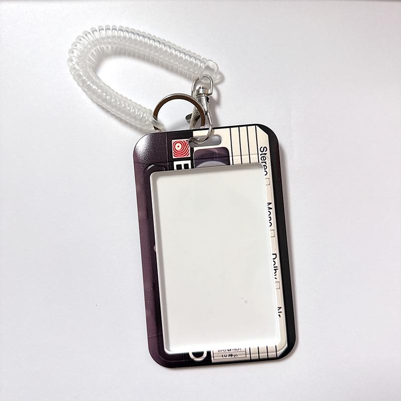 2-pack cassette-style work ID lanyards, access card holder for student meal cards and bus cards to prevent loss, work ID badge holder with lanyard, suitable for female students, teachers, nurses, and office use