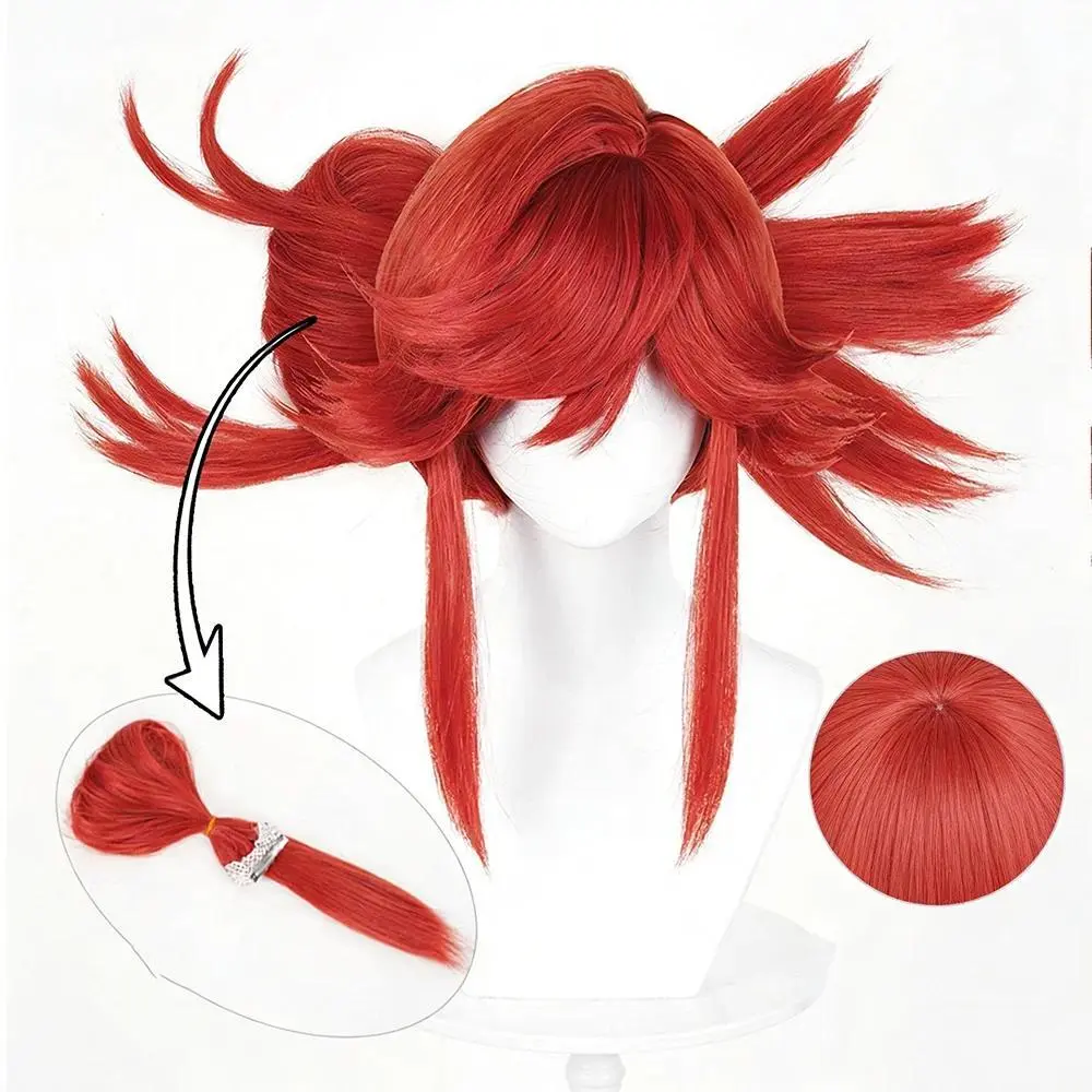 Anime GACHI AKUTA Riyo Li Glaze Cosplay Wig Women Red Hair Heat Resistant Synthetic Wigs Halloween Carnival Party Prop