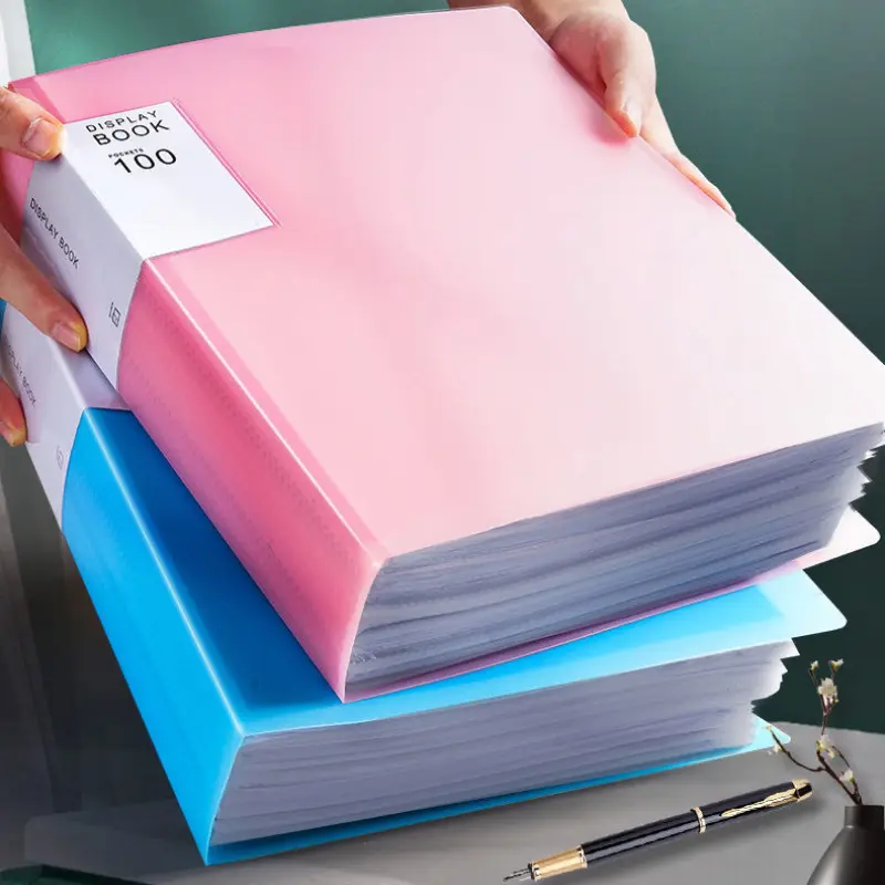 [Multi-Layer Organizer] 100pcs A4 Size PP Material Transparent File Folders - Multi-Layer Document Organizer, Suitable for Office, Artwork, Photo, and Collectible Storage, Patterns Random